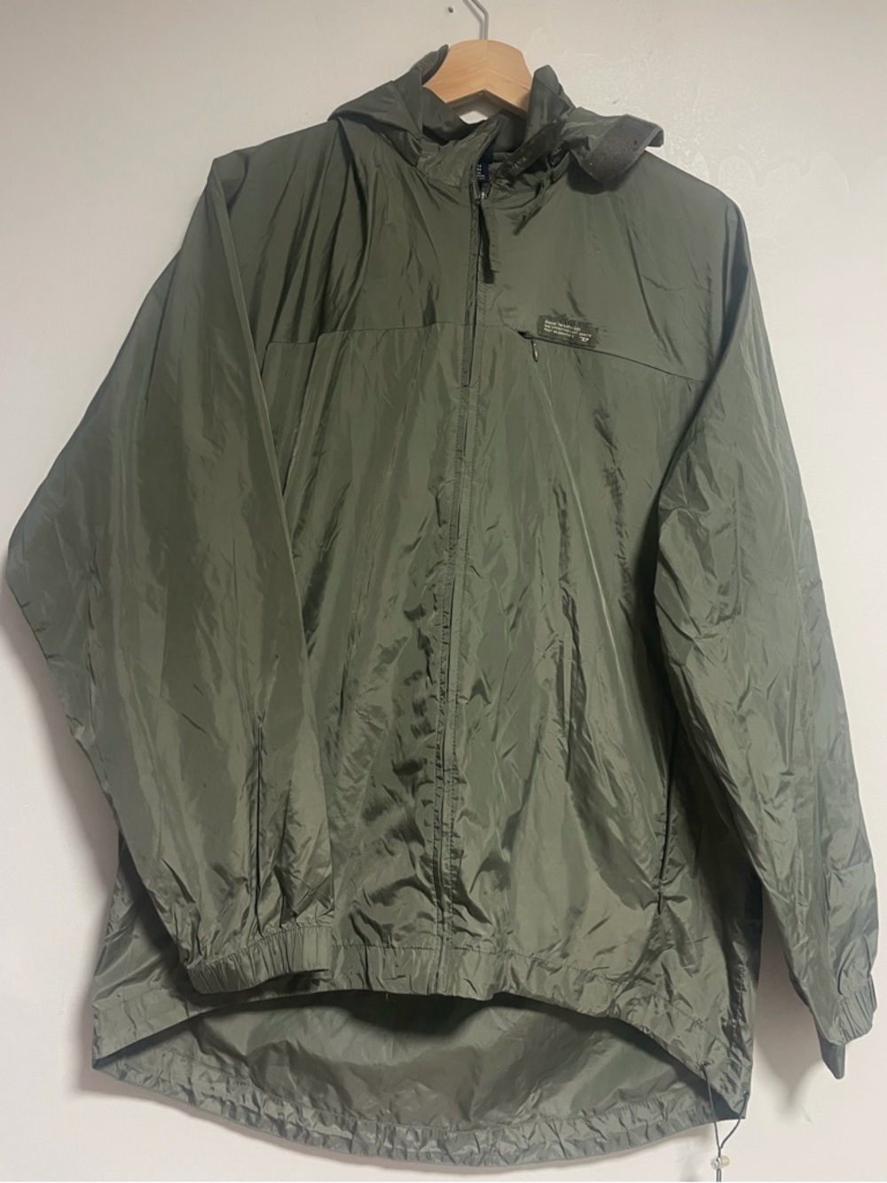 Diesel Parachute Tech Hooded Windbreaker Jacket Olive Green Size L - Picture 12 of 16